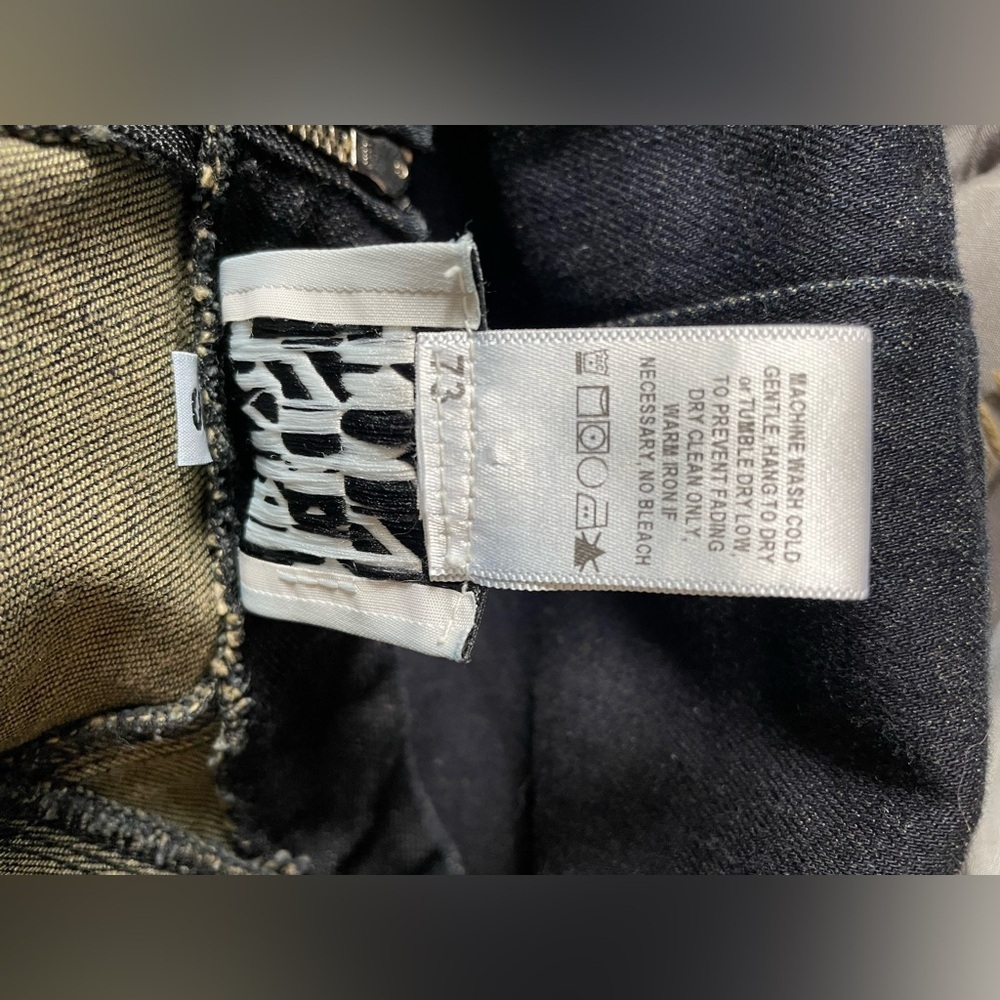 Prairie Underground Black Denim Avant Garde Dress Raw Hem Long Sleeve Size S - Picture 6 of 8